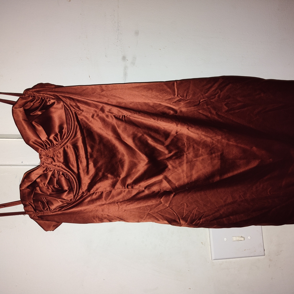 Fashion Nova Brown Slip Dress Spaghetti Strap Cocktail